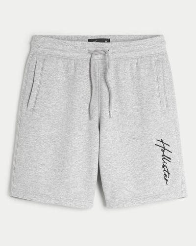 Hollister Fleece-Shorts mit Logo, 23 cm - Grau