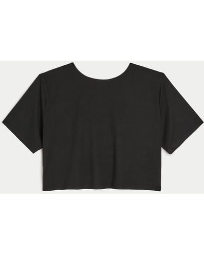 Hollister Gilly Hicks Active Reversible Crop T-shirt - Black