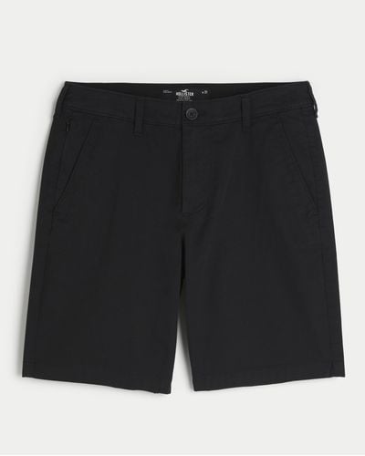 Hollister Flat-front Twill Shorts 9" - Black