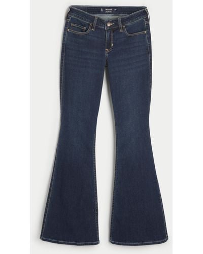Hollister Low Rise Vintage Flare-Jeans in dunkler Waschung - Blau