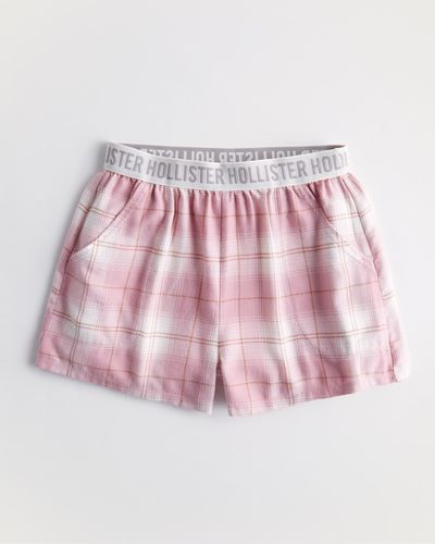 Hollister Flannel Sleep Shorts - Pink