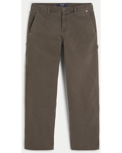 Hollister Locker geschnittene braune Zimmermanns-Jeans - Grau