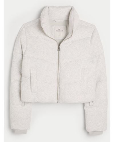 Hollister Mini Fleece Zip-up Puffer Jacket - Natural