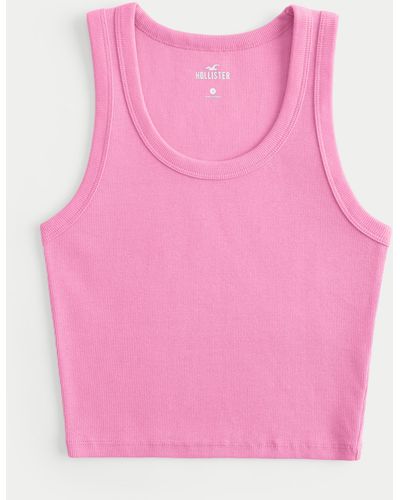 Hollister Ribbed Scoop Tank - Pink
