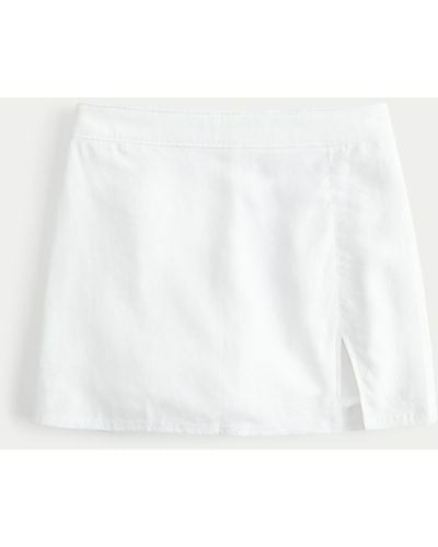 Hollister Linen Blend Mini Skort - White