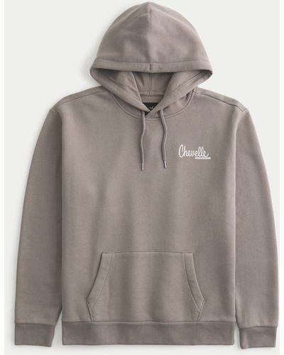 Hollister Relaxed Chevrolet Chevelle Graphic Hoodie - Grey