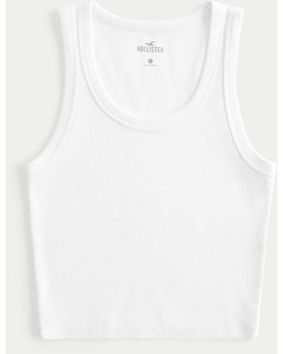 Hollister Ribbed Scoop Tank - White