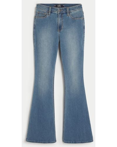 Hollister Flare Jeans in mittlerer Waschung, High-Rise - Blau