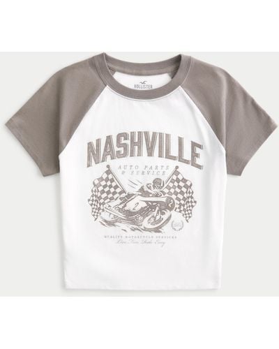 Hollister Nashville Graphic Baby Tee - White