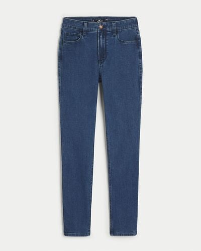 Hollister High-rise Dark Wash Super Skinny Jeans - Blue