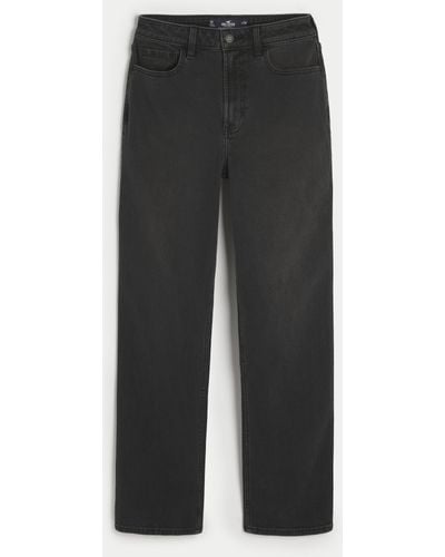 Hollister Ultra High-rise Washed Black 90s Straight Jeans - Grey