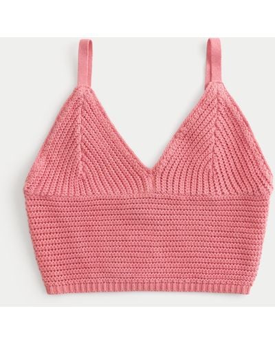 Hollister Crochet-style V-neck Bralette - Pink