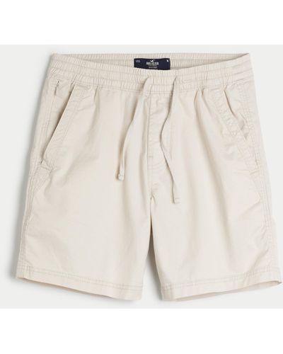 Hollister Twill Pull-on Shorts 7" - Natural