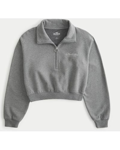 Hollister Easy Half-zip Logo Sweatshirt - Grey