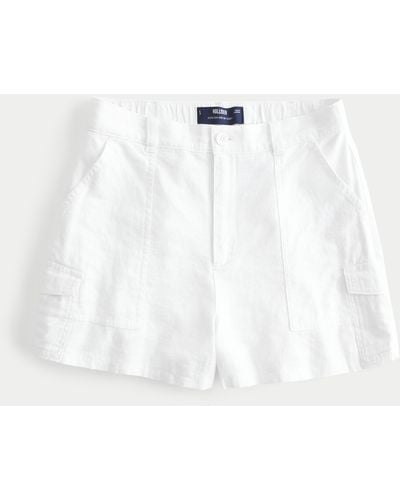 Hollister Weiche Ultra High Rise Shorts aus Leinenmischung - Weiß