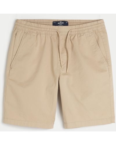Hollister Twill Pull-on Shorts 9" - Natural