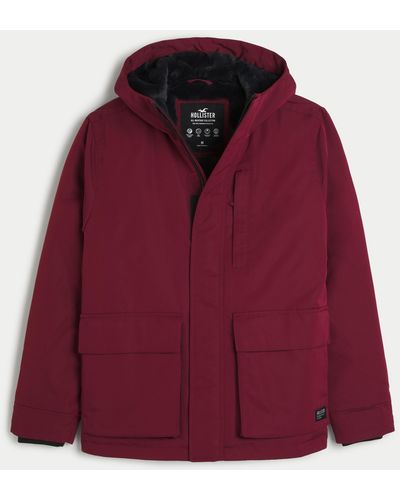 Hollister Faux Fur-lined All-weather Jacket - Red