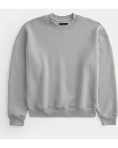 Hollister Kastiges Sweatshirt mit Rundhalsausschnitt - Grau