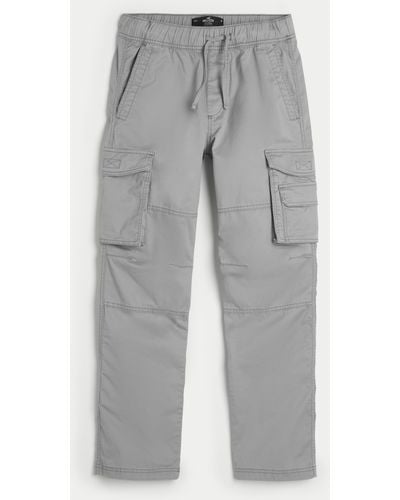 Hollister Slim Straight Cargo Trousers - Grey