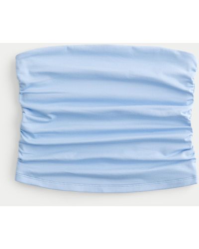 Hollister Ruched Seamless Fabric Tube Top - Blue