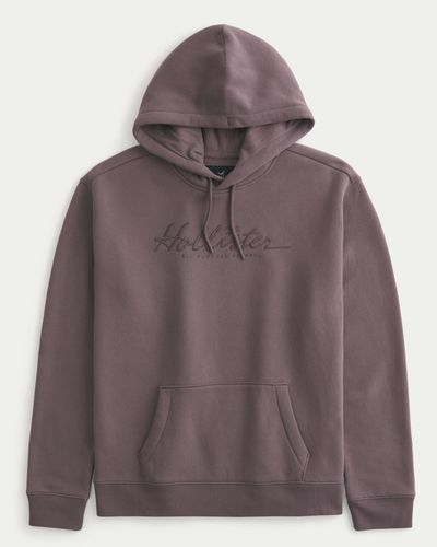 Hollister Relaxed Logo Graphic Hoodie - Brown