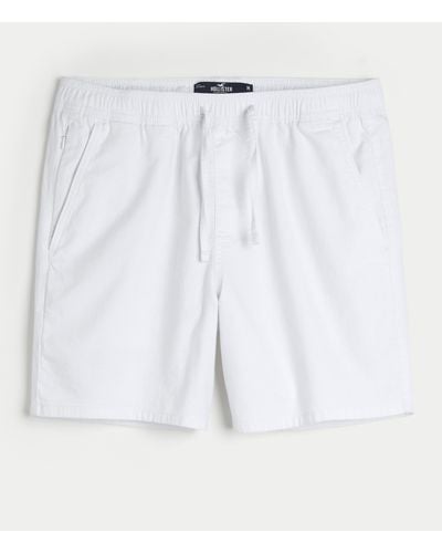Hollister Pull-On Shorts aus Leinenmischung 18 cm - Weiß