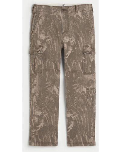 Hollister Straight Heavyweight Cargo Trousers - Natural