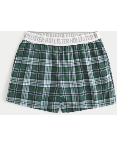 Hollister High-rise Flannel Shorts - Green