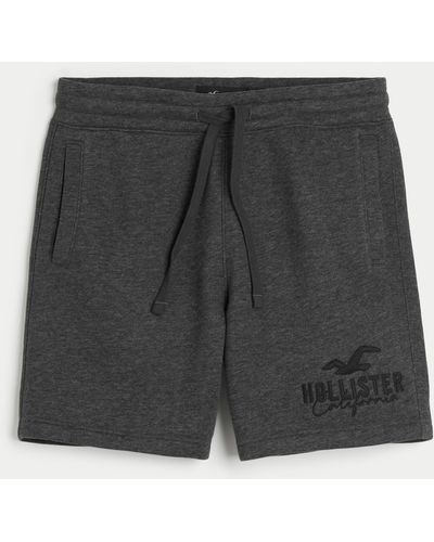 Hollister Fleece-Shorts mit Logo, 18 cm - Schwarz