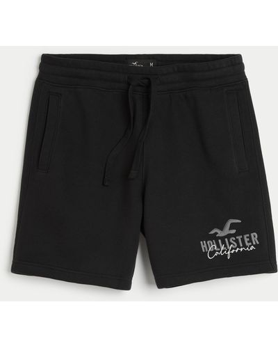 Hollister Fleece-Shorts mit Logo, 18 cm - Schwarz