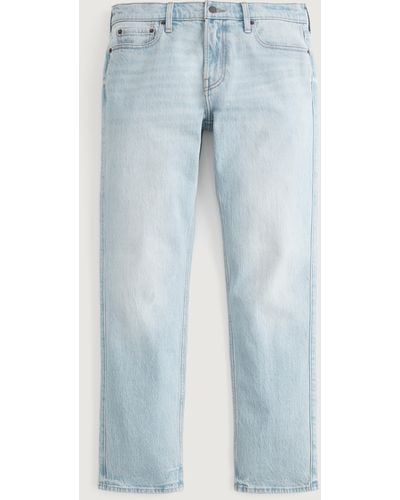 Hollister Markentypische Slim Straight Jeans in heller Waschung - Blau