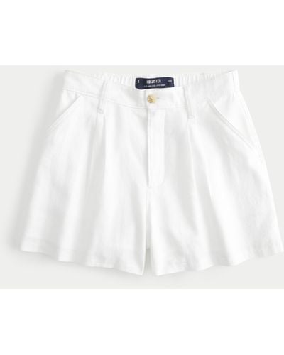 Hollister Hollister Livvy Ultra High-rise Linen Blend Shorts - White