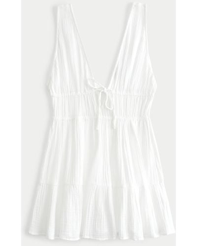 Hollister Flowy Gauze Cover Up Dress - White