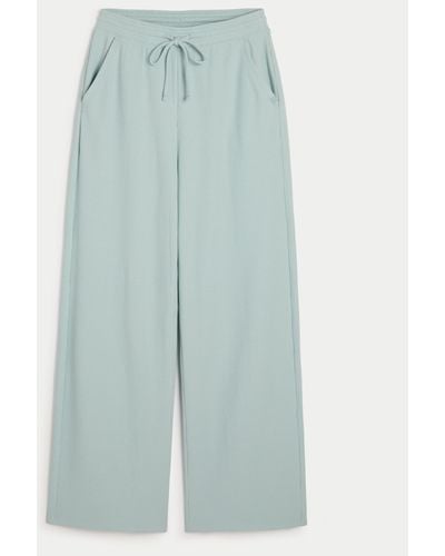 Hollister Gilly Hicks Waffle Wide-leg Trousers - Blue
