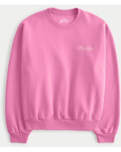 Hollister womens sweater gray pink flowers crew neck small