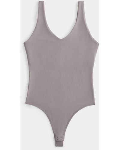 Hollister Soft Stretch Seamless Fabric Bodysuit - Grey