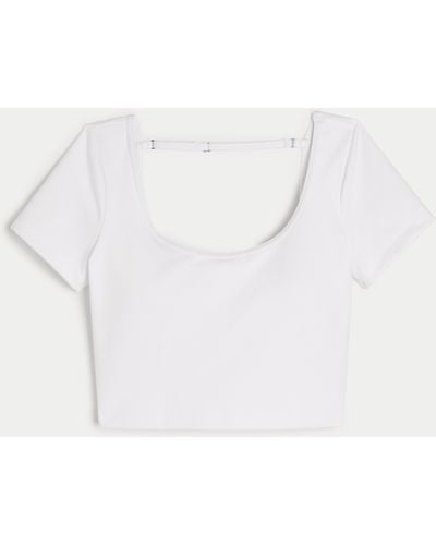 Hollister Gilly Hicks Active Recharge Open-back Tee - Natural