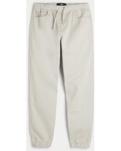 Hollister Relaxed Twill Joggers - White