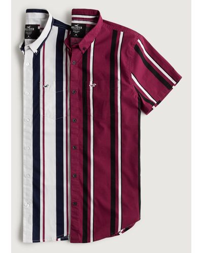 Hollister Short-sleeve Striped Shirt 2-pack - Red