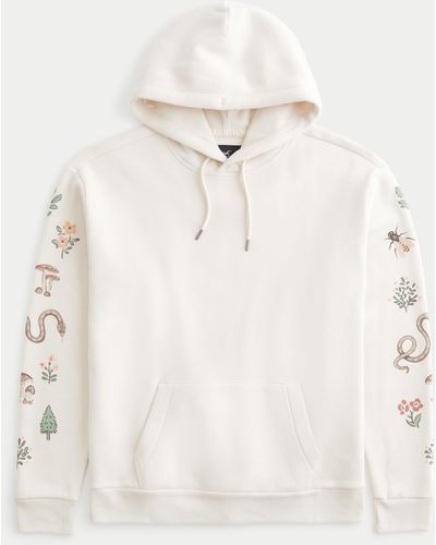 Hollister Nature Graphic Hoodie - Natural