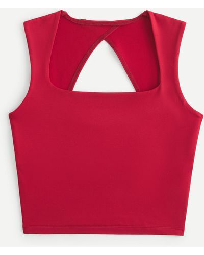 Hollister Soft Stretch Seamless Fabric Open Back Top - Red