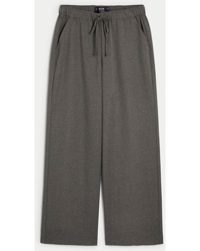 Hollister Adjustable Rise Pull-on Wide-leg Trousers - Grey