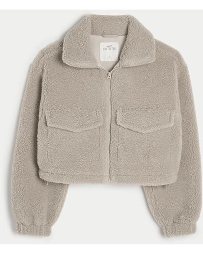 Hollister Cosy Sherpa Utility Jacket - Natural