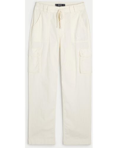 Hollister Ultra High-rise Cargo Dad Trousers - Natural