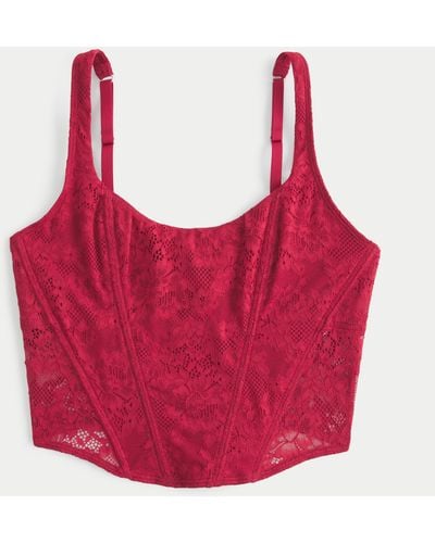 Hollister Gilly Hicks Lace Corset - Red
