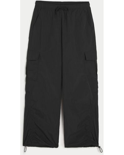 Hollister Gilly Hicks Adjustable Hem Cargo Trousers - Black