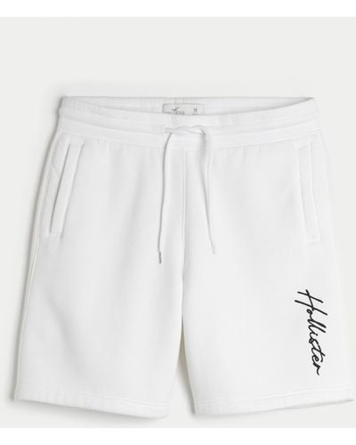 Hollister Fleece-Shorts mit Logo, 23 cm - Weiß