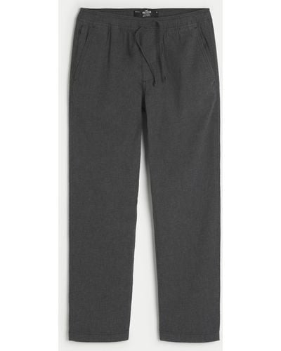 Hollister Slim Straight Linen Blend Pull-on Trousers - Grey