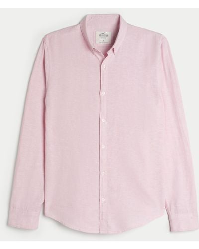 Hollister Linen Blend Shirt - Pink