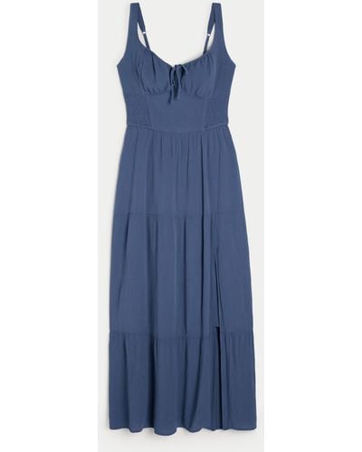 Hollister Hollister Sofia Side-smocked Maxi Dress - Blue